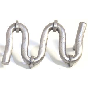 Emenee OR321-ABS Premier Collection S-Curve Pull 4 inch x 2-1/4 inch in Antique Bright Silver Rope & Pipe Series